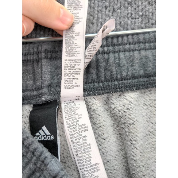 Adidas Athletic Sweatpants Size L Gray Black Stripes 15.5W 27.5 Inseam - Picture 9 of 11